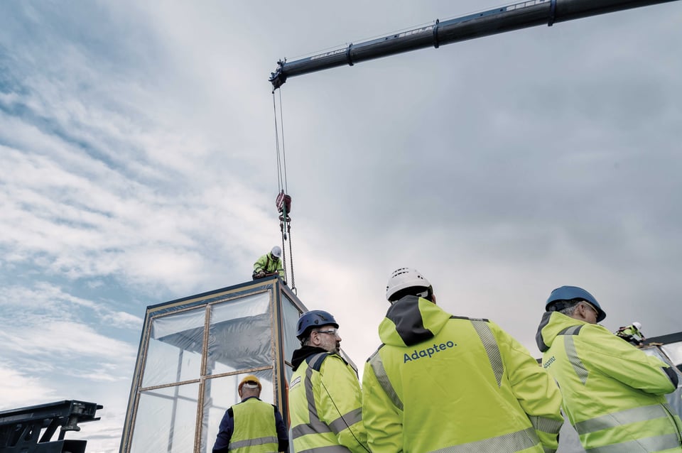 plaatsing van modulaire ruimte van Adapteo om te huren